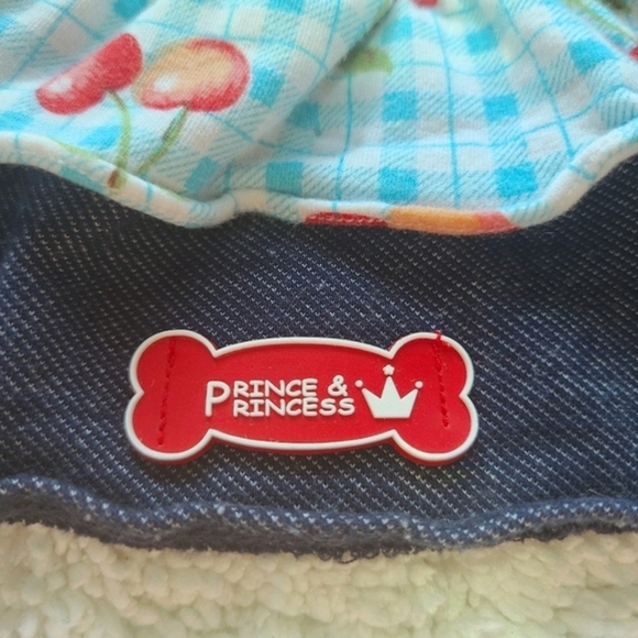 Dog Dress Blue Plaid Ruffle & Cherries - Picture 8 of 8